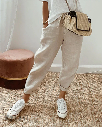📢📢50 % de réduction !! ⏰ Pantalon Décontracté en Coton et Lin pour Femme – Élégant, Respirant & Polyvalent ✨☀️