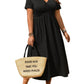 👗 50% DE RÉDUCTION ! ✨Robe midi grande taille à col V avec volants et manches courtes