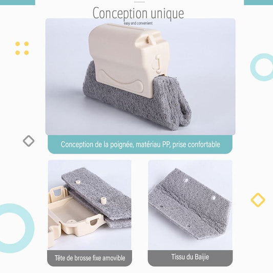 Brosse créative pour nettoyer les rainures des fenêtres🔥