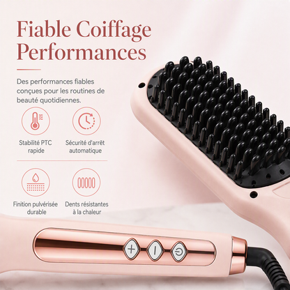 🔥‑50% Réduction ! Brosse de coiffage intelligente 💇‍♀️ Lissage facile, cheveux doux, idéal pour coiffer rapidement ✨