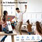 🔥VENTE LIMITÉE 50 % DE RÉDUCTION🔥🎵 Enceinte 5-en-1 avec support téléphone – Son par induction, recharge et lumière d’ambiance, tout en un !