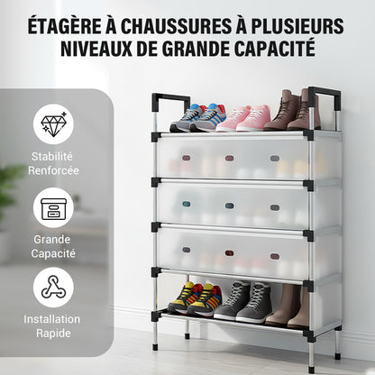 Étagère à Chaussures à Plusieurs Niveaux de Grande Capacité