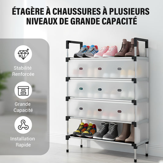 Étagère à Chaussures à Plusieurs Niveaux de Grande Capacité