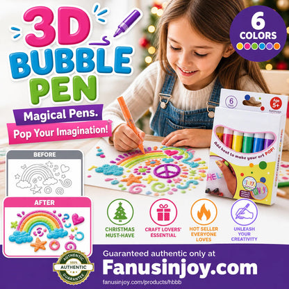 🎄🖊️ Stylos Bubble Popcorn 3D — Dessins Gonflés Magiques
