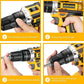 Perceuse-Visseuse Sans Fil 21V avec Couple 45 Nm – 2 Batteries, 2 Vitesses, 25+3 Réglages, Mandrin 10 mm, LED