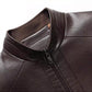 🔥  50% DE RÉDUCTION ! Veste Cuir Homme Doublure Peluche – Chaleur Hivernale, Coutures Main & Col Montant