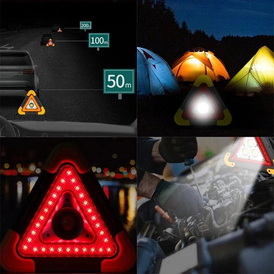 📢📢50% de réduction ! 🚗✨ Triangle d’Urgence Solaire 3-en-1 – Lampe LED + Powerbank + Signalisation Routière