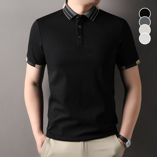 Chemise légère à col contrasté et manches courtes pour homme