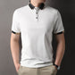 Chemise légère à col contrasté et manches courtes pour homme