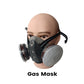 🔥Protection efficace – Masque à gaz double filtre au charbon actif