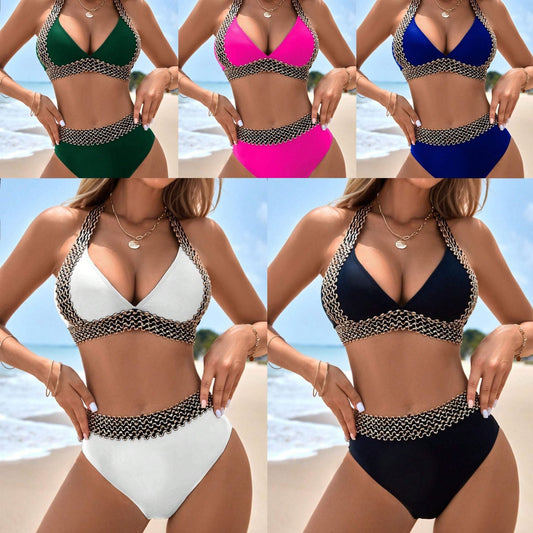 🌊 Limited Time 50% Off-Seductive Women's V-Neck Wave Swimsuit