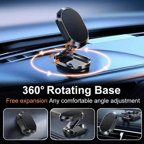 Support magnétique pliable de téléphone en alliage pour voiture