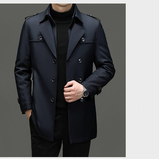 🔥59% de réduction🔥Trench-coat mi-long pour homme avec doublure amovible