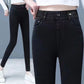 Jeans skinny extensibles et chauds à taille haute pour femmes