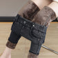 Jeans skinny extensibles et chauds à taille haute pour femmes