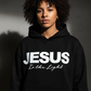 Sweat à capuche chic à paillettes scintillantes avec inscription « JESUS Is the Light »