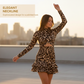 📢📢 60 %  DE RÉDUCTION !! ✨2026Mini-robe froncée à imprimé léopard pour femme