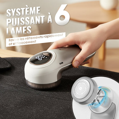 Rasoir anti-bouloches rechargeable avec écran LED