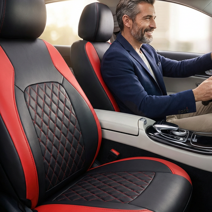 📢📢50% DE RÉDUCTION !! Livraison gratuite⏰ Ensemble de 9 housses de siège auto en cuir – Ajustement universel, durables & faciles d'entretien – Parfaites pour le confort & la protection en voiture 🚗