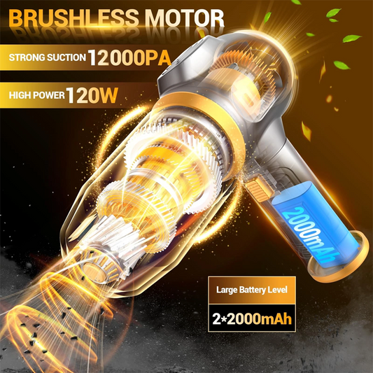 💐🚗🏠 PROMO -50% ! Mini Aspirateur Portatif Sans Fil 4-en-1 – 12 000 Pa, Léger & Prêt à l’Emploi (Offre Flash)