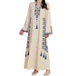 Robe caftan femme à imprimé ethnique avec col en V