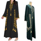 Robe caftan femme à imprimé ethnique avec col en V