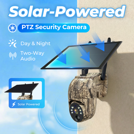 🔥🎥 Caméra de sécurité solaire sans fil – 💎 Prévisualisation en temps réel en HD 2K, couverture panoramique à 360°, sans Wi-Fi, contrôle à distance via l'application, étanche, détection de mouvement, vision nocturne, adaptée à une utilisation en extér