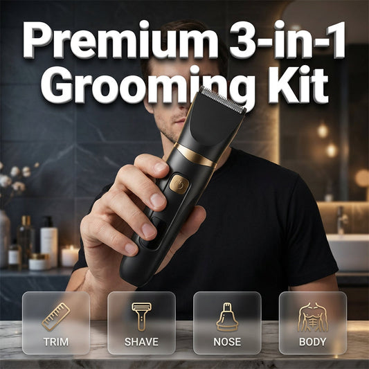 ✨ PROMO LIMITÉE 50% DE RÉDUCTION ! 🪒 Kit de Soin 3 en 1 Électrique – Tondeuse, Détartreur & Brosse pour Tous 🎁