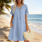 🏖️ 50 % DE RÉDUCTION POUR UNE DURÉE LIMITÉE ! 👗 Robe-tunique à col en V pour femme – Coupe ample, poches et tissu respirant