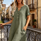 🏖️ 50 % DE RÉDUCTION POUR UNE DURÉE LIMITÉE ! 👗 Robe-tunique à col en V pour femme – Coupe ample, poches et tissu respirant