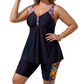 👙 50% DE RÉDUCTION !💐 Maillot de bain deux-pièces pour femme : haut ample et short – effet amincissant au niveau du ventre, shorty, bon maintien ✨