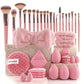 Coffret tout-en-un de pinceaux et éponges de maquillage