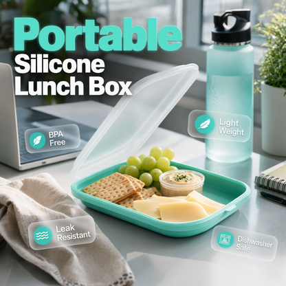 🥗 Soldes 2026 — Plus de 45 000 Vendus ! 🧺 Boîte à Déjeuner en Silicone – Couvercle Sécurisé & Corps Flexible for Repas