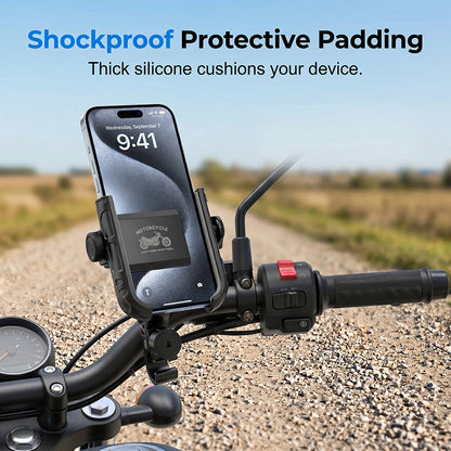 🔥 50 % DE RÉDUCTION ! 🚲 Support de téléphone pour vélo à fixation rapide – Résistant aux chocs, pivotant à 360° et compatible avec tous les modèles – Parfait pour la navigation et les balades en plein air – Sûr et pratique 🛡️✨