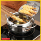 🍤🌡️ Cuve à frire en acier inoxydable pour tempura – Thermomètre intégré, panier égouttoir, corps profond, des fritures parfaites, croustillantes et moins grasses, comme au restaurant 🏮👌