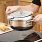 🍤🌡️ Cuve à frire en acier inoxydable pour tempura – Thermomètre intégré, panier égouttoir, corps profond, des fritures parfaites, croustillantes et moins grasses, comme au restaurant 🏮👌