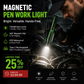 🔦🧲 Lampe de travail multifonctionnelle à aimant puissant – Format stylo, fixation sûre sur toute surface métallique, éclairez vos chantiers, capots et étagères sans tenir la lampe, le couteau suisse des mécano et bricoleurs ⚙️💡